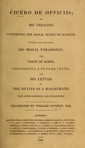 Tapa de Cicero De officius