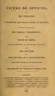 Tapa de Cicero De officius