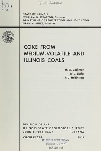 Tapa de Coke from medium-volatile and Illinois coals