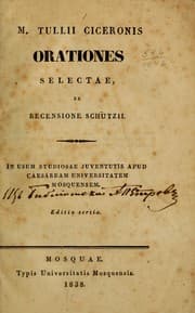 Tapa de Orationes selectae, ex recensione Schützii