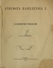 Tapa de Anecdota basileensia I.