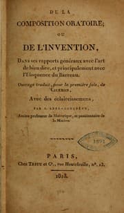 Tapa de De la composition oratoire