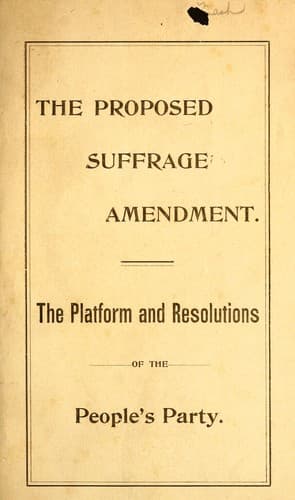 Tapa de The proposed suffrage amendment