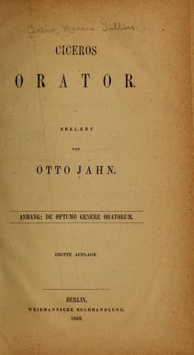 Tapa de Ciceros Orator