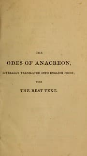 Tapa de The odes of Anacreon ...