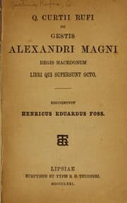 Tapa de De gestis Alexandri Magni regis Macedonum libri qui supersunt octo