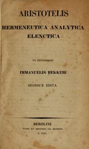 Tapa de Aristotelis Hermeneutica Analytica Elenctica ex recensione Immanuelis Bekkeri seorsum edita