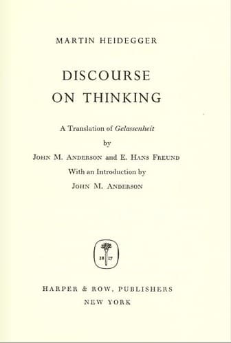 Tapa de Discourse on thinking.