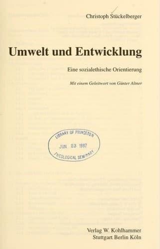 Tapa de Umwelt und Entwicklung