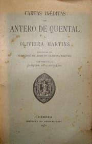 Tapa de Cartas inéditas de Antero de Quental a Oliveira Martins