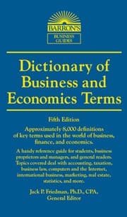 Tapa de Dictionary of business and economics terms