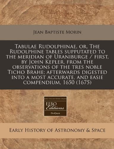 Tapa de Tabulae Rudolphinae