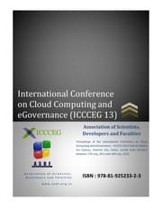 Tapa de Proceedings of The International Conference on Cloud Computing and eGovernance 2013