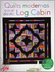 Tapa de Quilts modernos con el diseño de Log Cabin