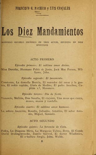 Tapa de Los diez mandamientos