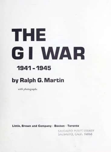 Tapa de The GI war, 1941-1945