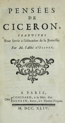 Tapa de Pensees de Ciceron