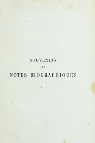 Tapa de Souvenirs et notes biographiques