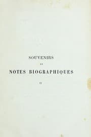 Tapa de Souvenirs et notes biographiques