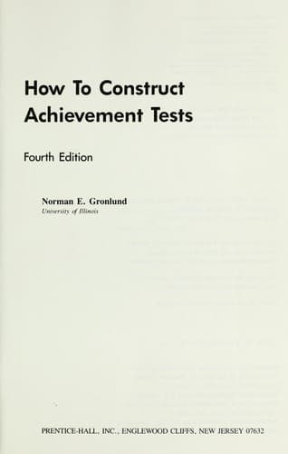 Tapa de How to construct achievement tests