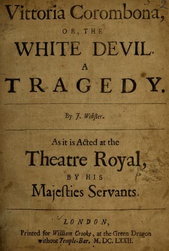 Tapa de Vittoria Corombona, or, The white devil