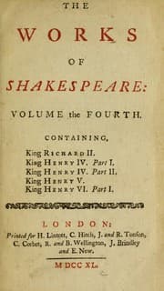 Tapa de Plays (King Henry IV. Part 1 / King Henry IV. Part 2 / King Henry V / King Henry VI. Part 1 / King Richard II)