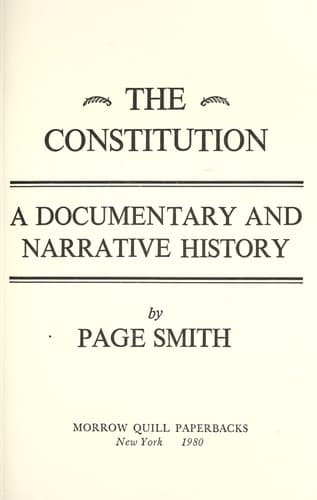 Tapa de The Constitution, a documentary and narrative history