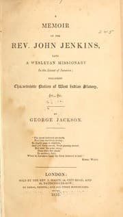 Tapa de A memoir of the Rev. John Jenkins...missionary in...Jamaica