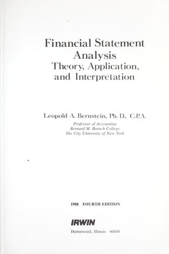 Tapa de Financial statement analysis