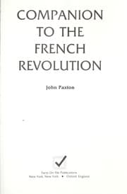Tapa de Companion to the French Revolution