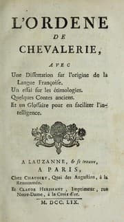 Tapa de L'ordene de chevalerie