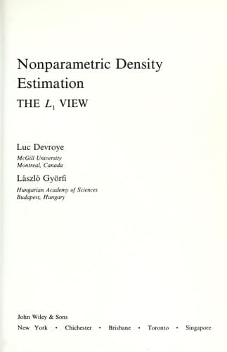Tapa de Nonparametric density estimation