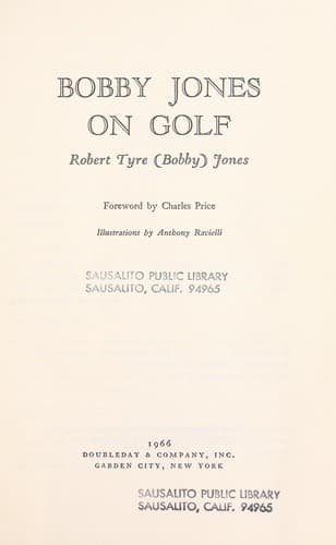 Tapa de Bobby Jones on golf
