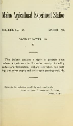 Tapa de Orchard notes, 1906