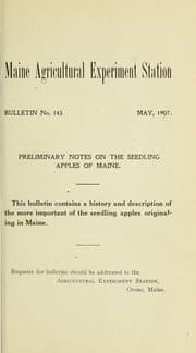 Tapa de Preliminary notes on the seedling apples of Maine