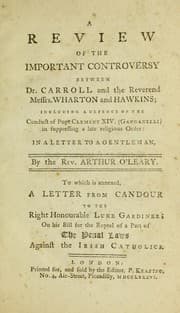 Tapa de A review of the important controversy between Dr. Carroll and the Rev. Messrs. Wharton and Hawkins