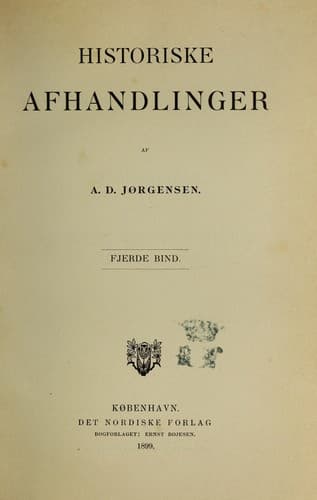 Tapa de Historiske afhandlinger af A.D. Jorgensen