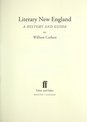 Tapa de Literary New England