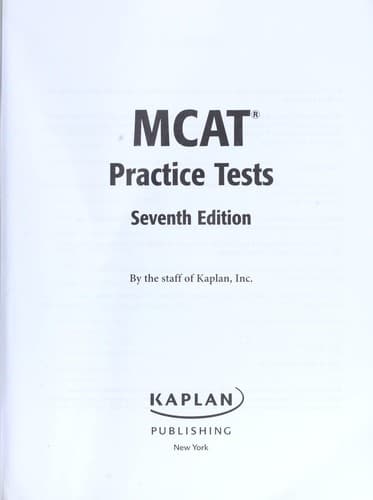 Tapa de MCAT Practice Tests, 7th ed