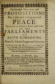 Tapa de The humble desires and propositions for a safe and well-grounded peace