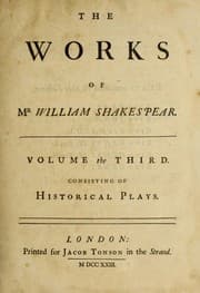 Tapa de The Works of Mr. William Shakespear (King Henry IV. Part 1 / King Henry IV. Part 2 / King Henry V / King John / King Lear / King Richard II)