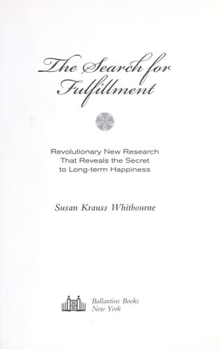 Tapa de The search for fulfillment