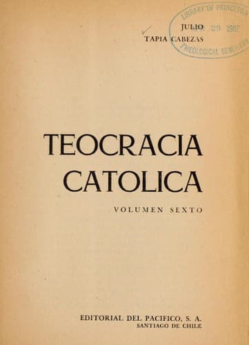 Tapa de Teocracia cato lica