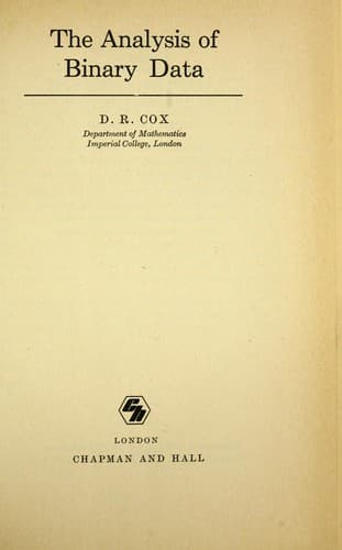 Tapa de The analysis of binary data