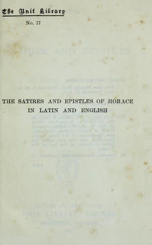 Tapa de Satires and Epistles