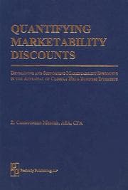Tapa de Quantifying Marketability Discounts