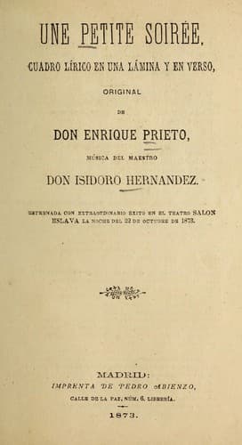 Tapa de Une petite soire e