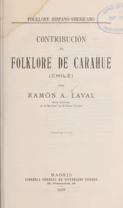 Tapa de Contribución al folklore de Carahue (Chile)