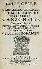 Tapa de Delle opere di Gabbriello Chiabrera