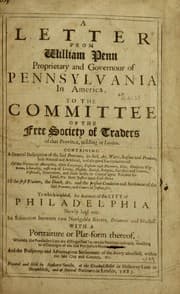 Tapa de A letter from William Penn, proprietary and governour of Pennsylvania in America, to the Committee of the Free Society of Traders of that province, residing in London ...